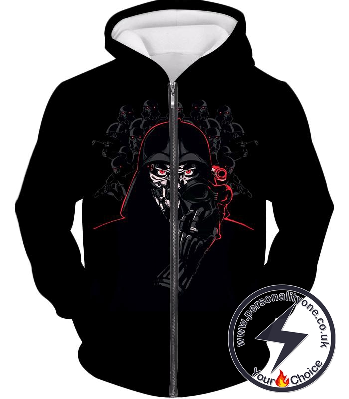 Star Wars Darth Vader the Deadly Sith Lord Awesome Animation Cool Black Zip Up Hoodie